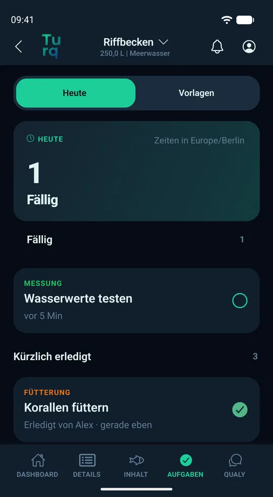 Aufgaben: Korallen füttern, erledigt von Alex