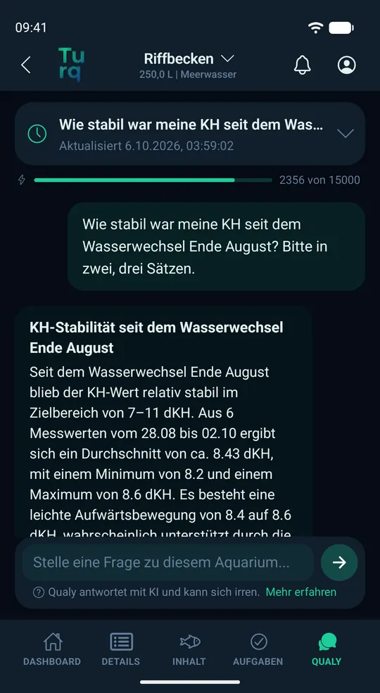 Qualy-Chat mit KI-Hinweis