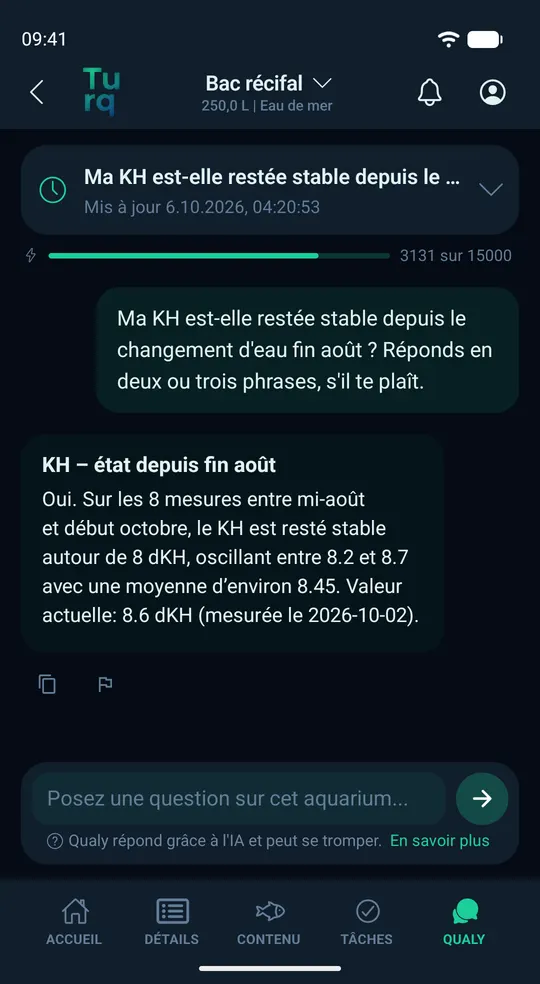 Chat Qualy avec avis sur l'IA